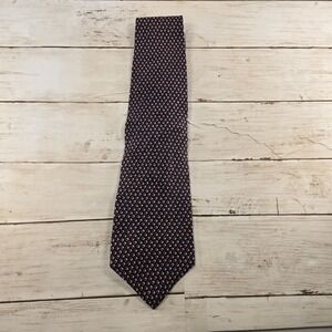 Trump Arrow Mens Navy Blue‎ Red Geometric Cube Print Silk Necktie Vintage Tie